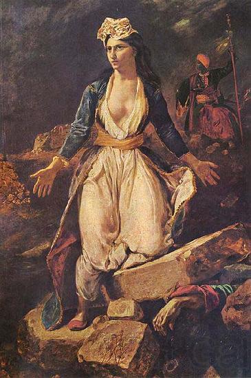 Eugene Delacroix Greece Expiring on the Ruins of Missolonghi Norge oil painting art
